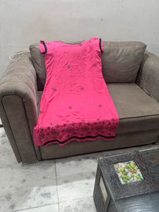 Pink Embroidered Kurta