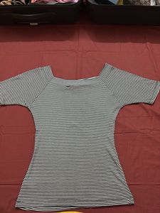 Striped Square Neck Top