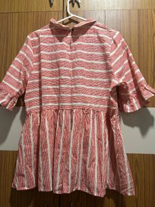 Not Used Striped Peter Pan Collar Top Size XXL
