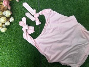 Cute Pink Tank Top with Tie Straps