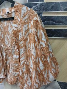 Boho Print Tie-Up Top