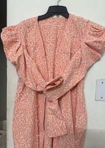 Peach Leopard Print Dress