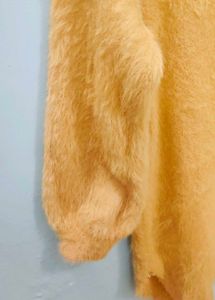 Ballon Sleeves Fur Top