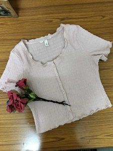 Women Crinkled Button-Front Tops