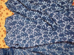 Blue Floral Kurta Set
