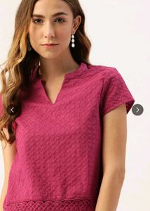 Embroidered Top with Lace Detail