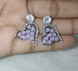 Cluster Heart Drop Earrings