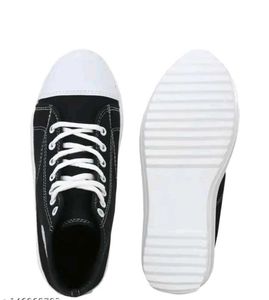 Black &amp; White High Top Platform Unisex Sneakers