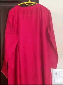 Elegant Red Embroidered Kurta