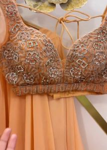 peach luxe lehenga