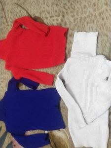 Combo Set 3 High Neck Sweaters 4-6 Year Girls