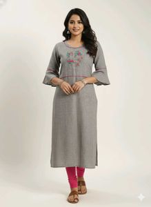 Embroidered Grey kurta