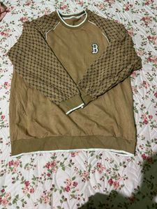 Beige Patterned Sweatshirt