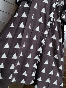 Women Brown Printed Cotton Kurta