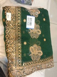 Green Embellished Saree
