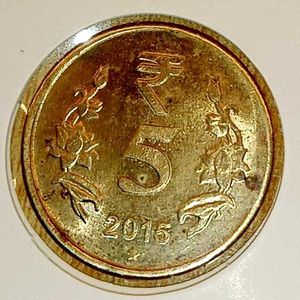 2015 ₹5 3 O Clock Rotation Error Coin