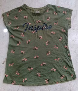Combo of 2 Floral Print Crew-Neck T-shirt