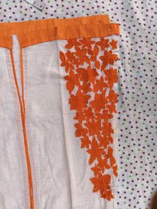 white and orange suit set