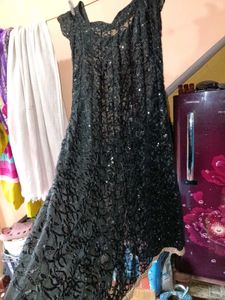 Black Floral Sequin Top