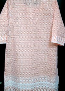 Lite Orange Chickenkari Kurti 🧡