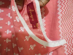 Last Price Elegant Peach Printed Kurta Set