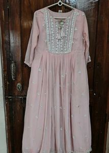 Blush Pink Embroidered Anarkali Dress