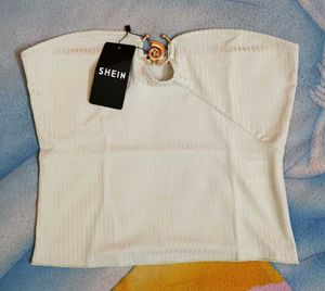 Strapless Cut-Out Swirl Metallic Detail Tube Top