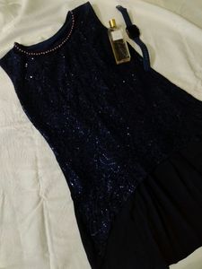 NAVY BLUE SEQUIN TOP