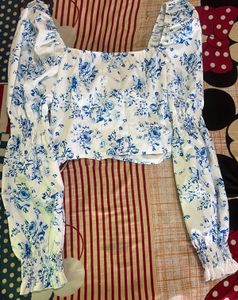 SHEIN WHITE &amp; BLUE TOP