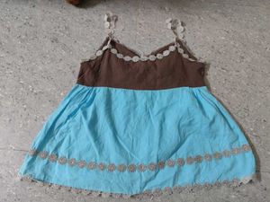 Brown And Blue Fairycore Top