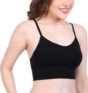 Black Cropped Cami Tank Top