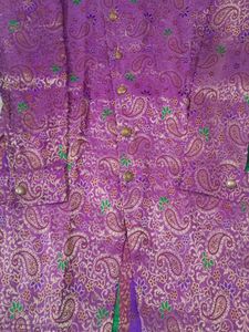 Purple Paisley Indo West Kurta &amp; Balloon Bottom