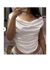 White Colour Cowl Neck Top