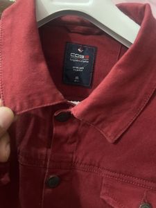 Maroon  Denim Jacket