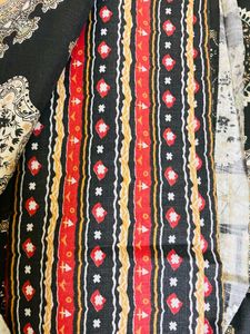 Floral Print Salwar Kameez material new black