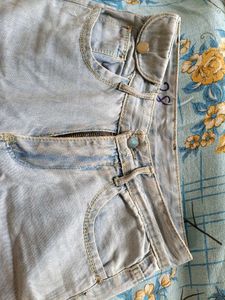 Blue &amp; Black Minimal Straight Jeans For Girls