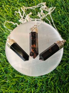 Obsidian Crystal Pendants