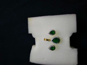 Emerald Green Pendant &amp; Earring Set