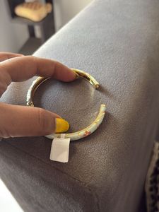 Bangle with Floral Design, Turquoise and Pin