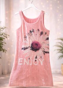 Cute Pink Sequin Tank Top