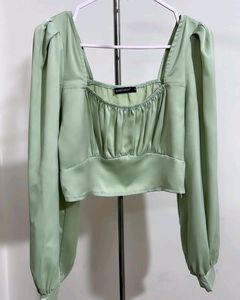 Ruched Satin Top