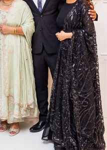 Elegant Black Sequin Lehnga Dupatta