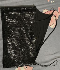 Sparkling Black Sequin Cami Top