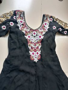 Elegant Black Embroidered gown