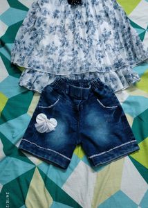 Partywear Top N Denim Shorts For 499/-