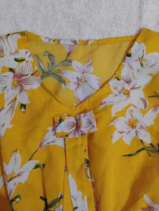 Floral Yellow Peplum Top