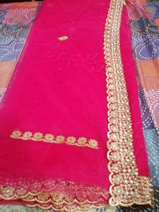 Jivika Pink Refined Net Saree