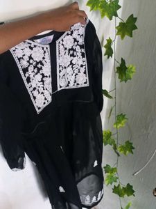 New Black Chikankari Kurti