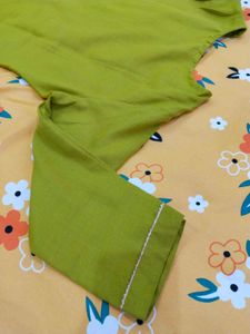 Embroidery Work Green Kurta With Pant