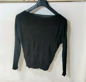 Black 'Gossip' Long Sleeve Top
